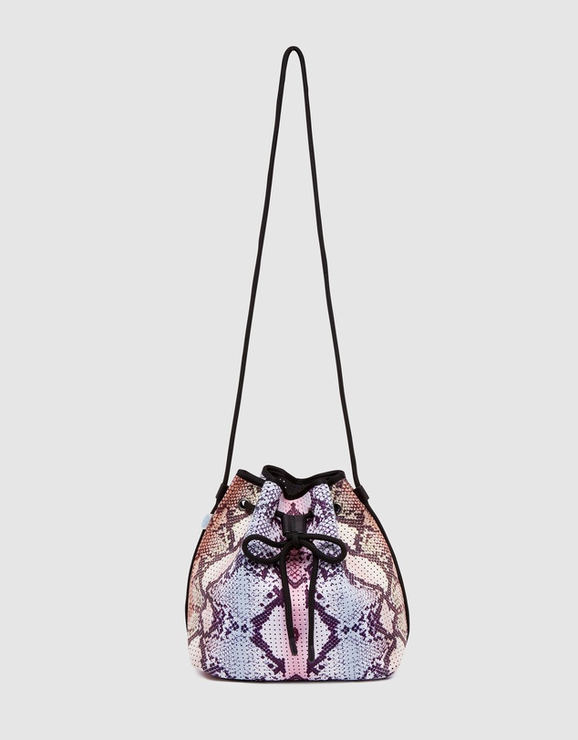 Chuchka - Shyla Snakeskin Neoprene Bucket Bag