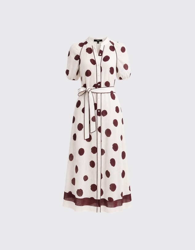SABA - Dolcetto Silk Linen Midi Dress