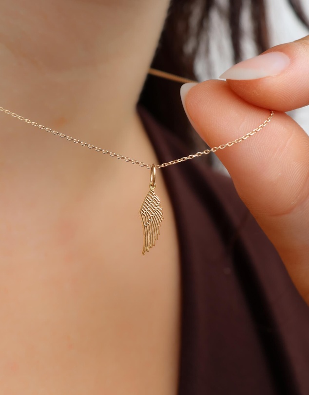 Luna Rae - Solid Gold - Angel Wing Necklace