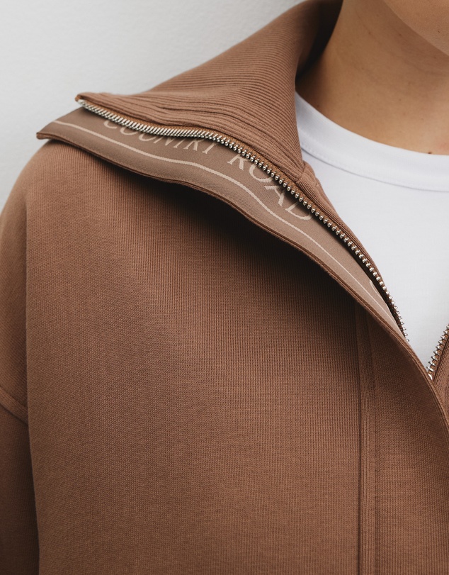 Country Road - Australian Cotton Zip Neck Placket Sweat
