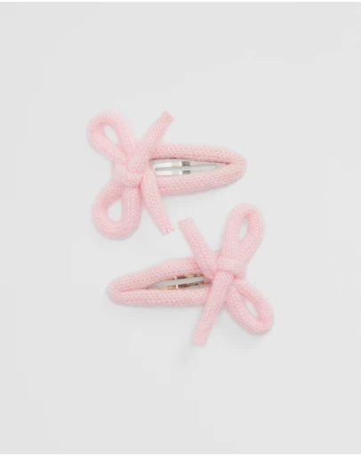 Country Road - Knit Bow Clip Pack Of 2