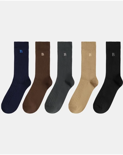Buckle - Australian Cotton Rib Crew Socks 5-Pack