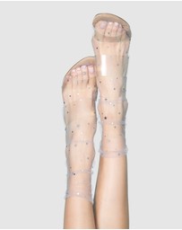 High Heel Jungle - Starry Sky Tulle Sock - Silver