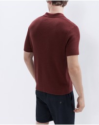 UNISON - Wavy Stitch Knit Polo
