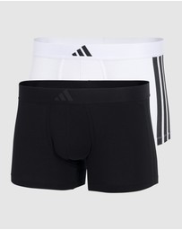 adidas Sportswear - 2 Pack Active Flex Cotton 3 Stripes Low Rise Trunk Underwear