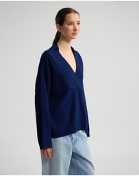 Oxford - Pia Cotton V-Neck Knit