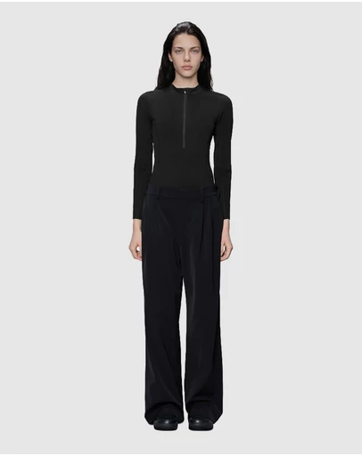 RAINS - Women's Tech Woven Pants Wide Black
