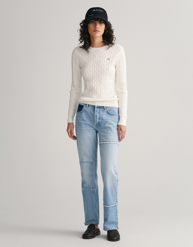 Gant - Stretch Cotton Cable Crew Neck Knit