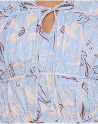 Petal & Pup - Germaine Ruched Top - Blue Flannel Floral