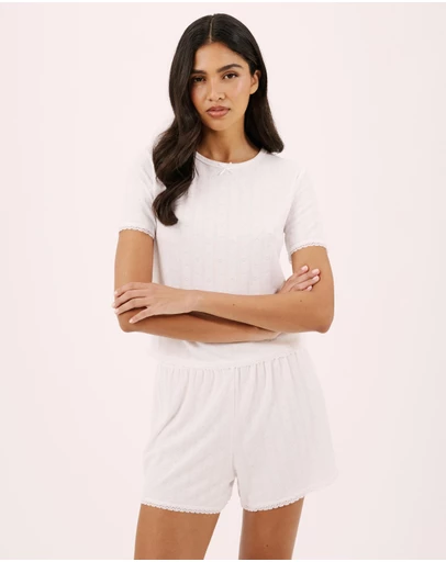 Atmos&Here - Nora Pointelle T-Shirt Shorts Set