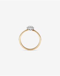 Michael Hill - 0.10 Carat TW Round Cluster Diamond Promise Ring in 10kt Yellow and White Gold