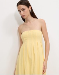 Calli - Karina Pleated Strapless Maxi Dress