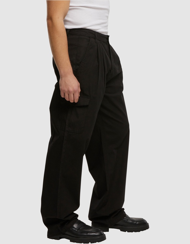 Urban Classics - Wide Pleated Cargo Pants - Black