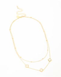 Lovisa - Waterproof Gold Plated Stainless Steel Flower Layered Necklace