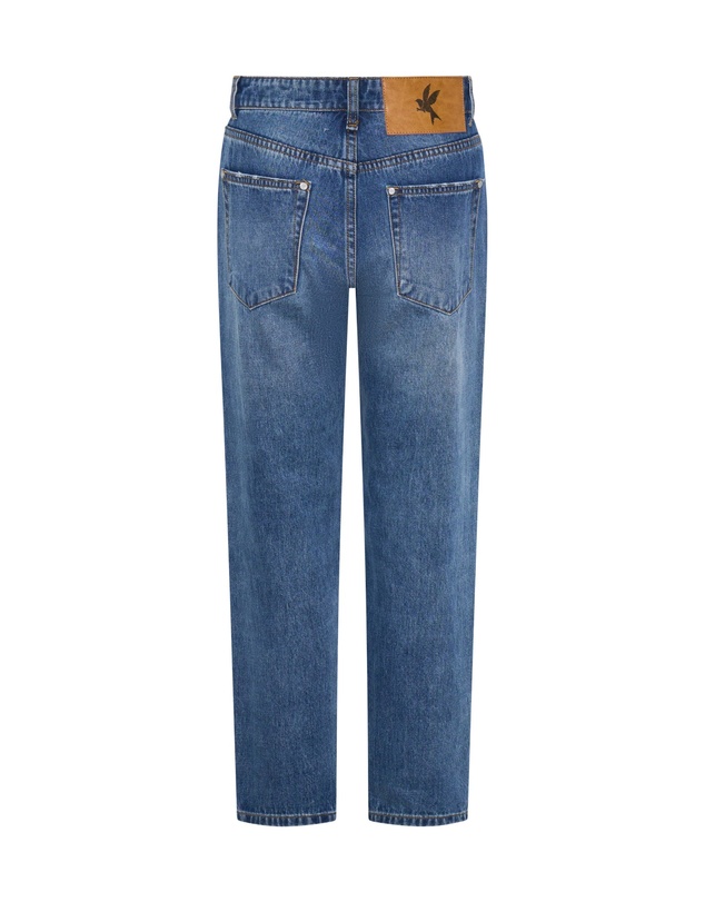 ONE TEASPOON - Slims High Waist Cropped Straight Slim Fit Denim Jeans - Blue Love