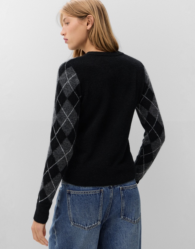 UNISON - Argyle Crew Neck Knit