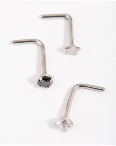 Lovisa - Surgical Steel Star & Diamante Nose Studs