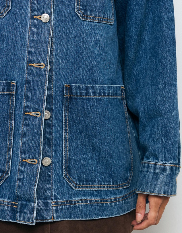 AERE - Denim Contrast Collar Jacket