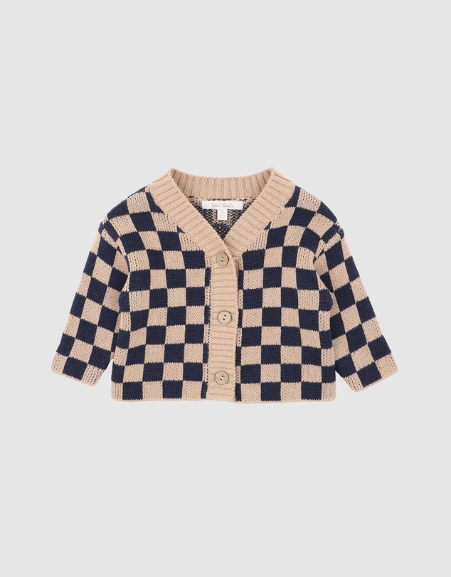 Fox & Finch - Wild Side Check Knitted Cardigan - Babies