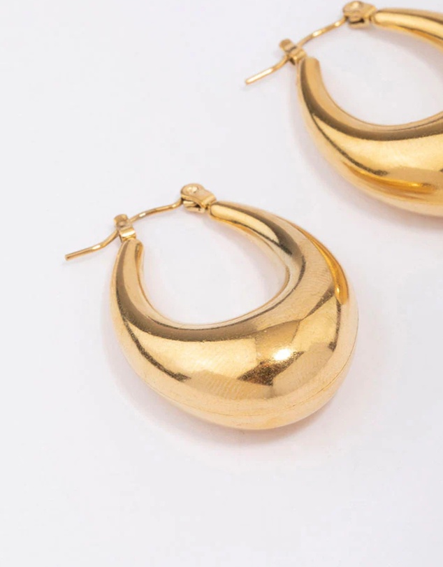 Lovisa - Waterproof Gold Plated Stainless Steel Full Loop Hoop Earrings