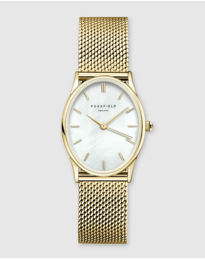 Rosefield - The Oval - Gold Tone Mesh Band