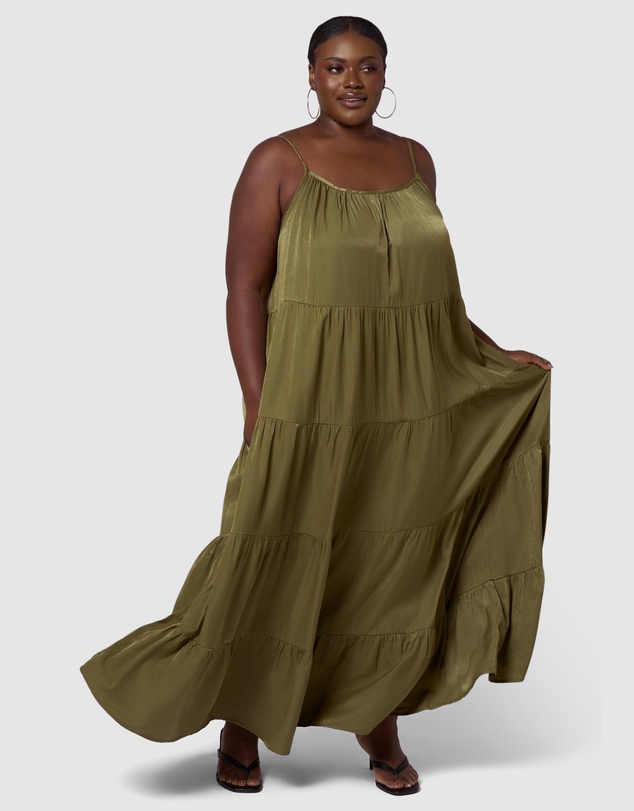Sunday In The City - Rough Edit Satin Maxi Dress
