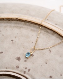 Luna Rae - Solid Gold - Topaz Necklace