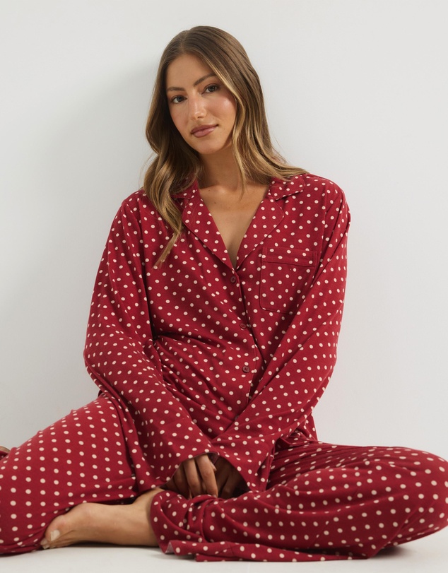 Atmos&Here - Evie Polka Dot Long Sleeve Pyjama Set