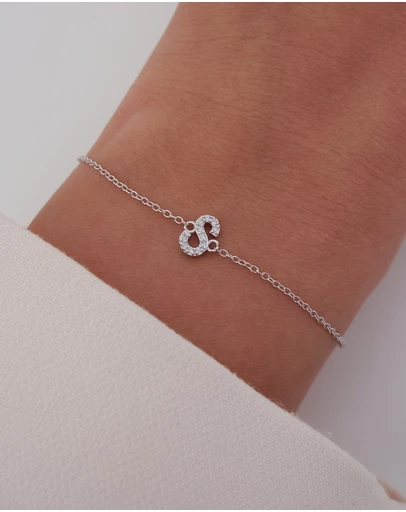 The Silver Collective - A-Z Letter Bracelet Silver - S