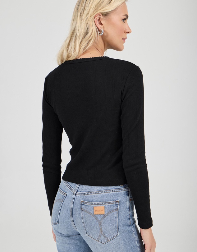 Rolla's - Pointelle Classic Long Sleeve Top