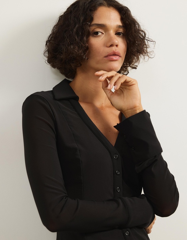 Atmos&Here - Willa Long Sleeve Mesh Shirt