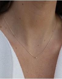 Luna Rae - Solid Gold - Petite Diamond Necklace Single
