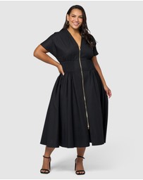 Something 4 Olivia - Octavia Zip Front Midi Dress