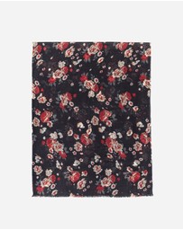 Ozwear Connection Uggs - 100% Australian Wool Print Scarf Black Floral