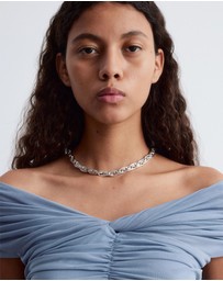 & Other Stories - Ruched V-Neck Mesh Top