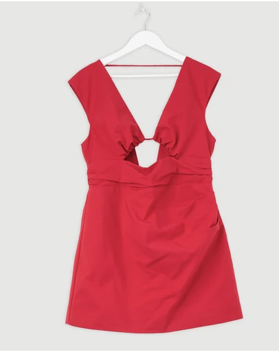 Revibe - Repaired Shona Joy Lani Plunged Cut Out Mini Dress - ICONIC EXCLUSIVE - AU 16