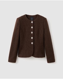 M.N.G - Bouclé Jacket With Jewel Buttons
