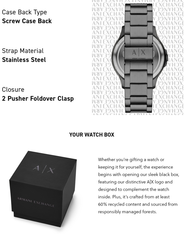 Armani Exchange - Gun-Metal Analogue Watch