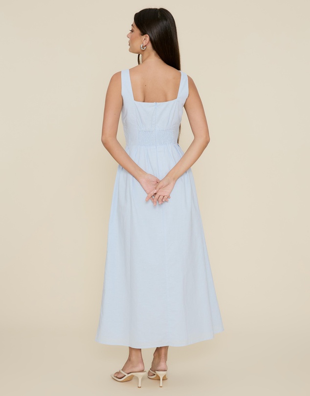 The Fated - Camille Linen Blend Midi Dress