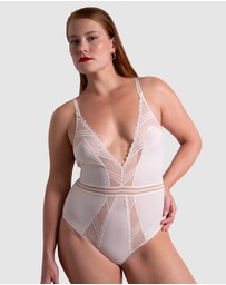 Passionata - Rodeo Plunge Opaque & Lace Lingerie Bodysuit