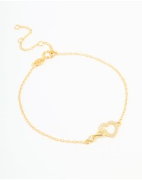 Lovisa - Gold Plated Sterling Silver Cubic Zirconia Infinity & Heart Bracelet