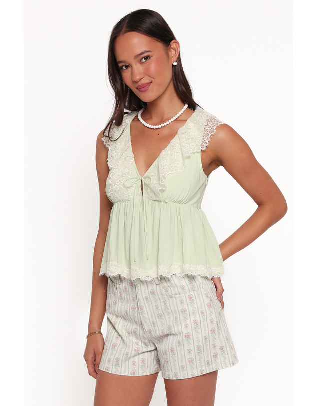 Petal & Pup - Alicelle Vintage Lace Top - Jade Green