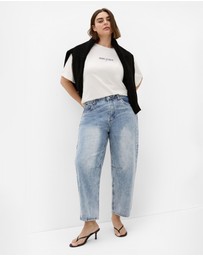 City Chic - Plus size Harley Fit Bridget Barrel Ankle Grazer Jean - vintage mid wash