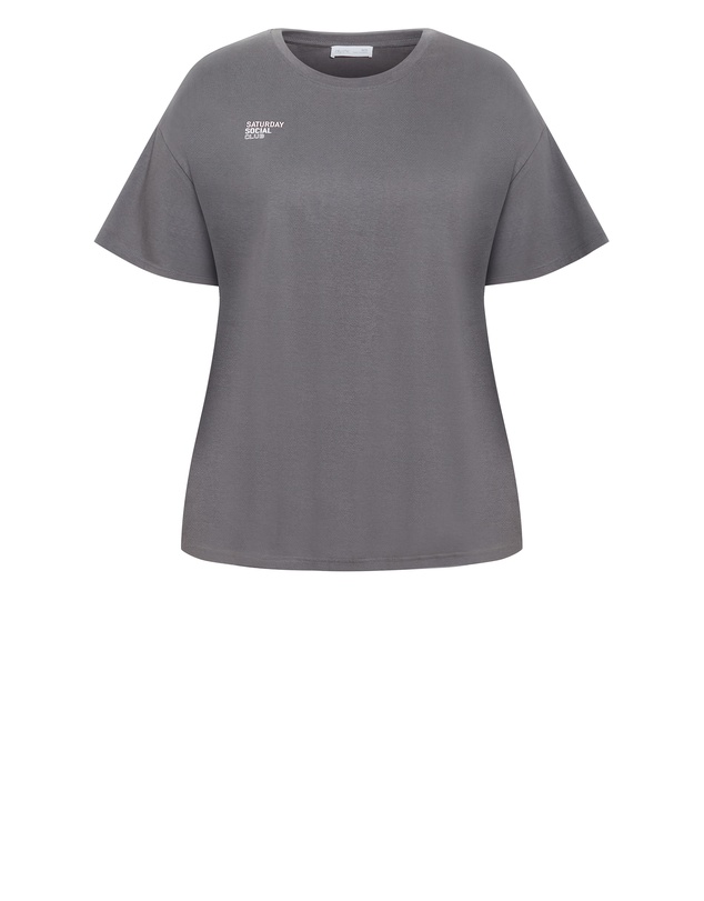 City Chic - Plus size Chill Social Club Tee - slate