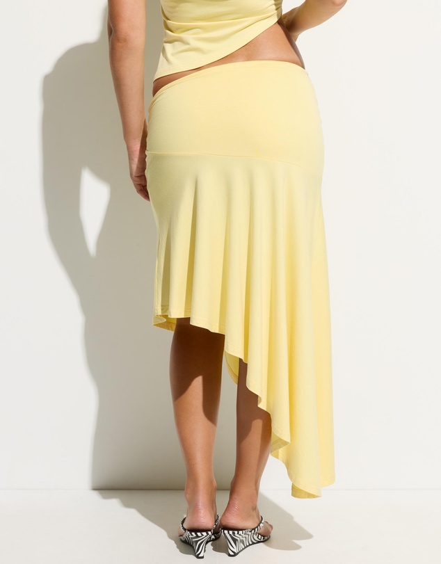 Dazie - Meant To Be Asymmetric Jersey Midi Skirt