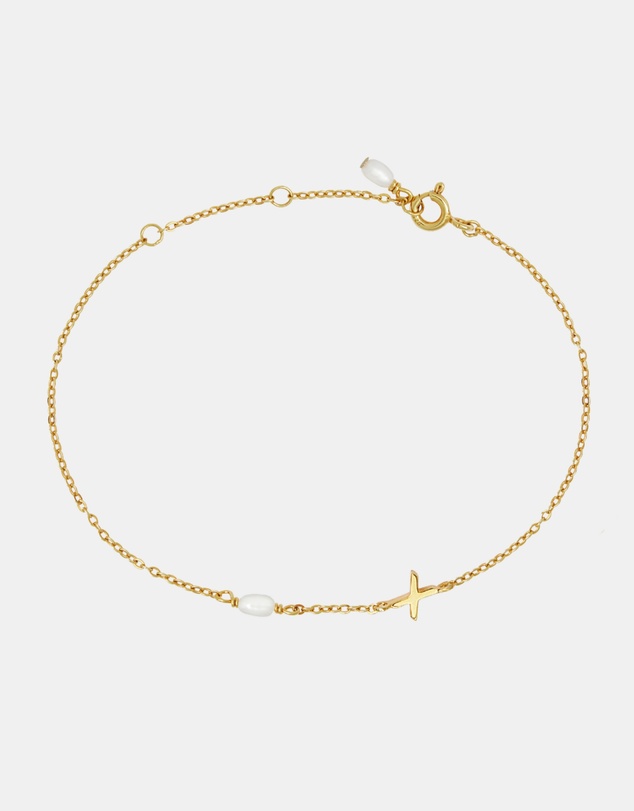 SAINT VALENTINE - Pearl Letter Bracelet - Gold X