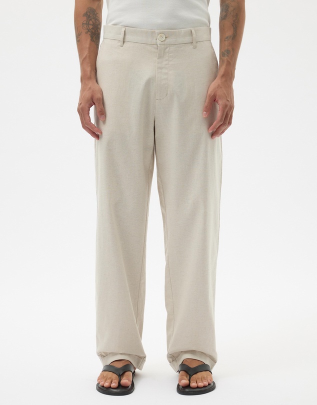 AERE - Straight Leg Linen Blend Pants