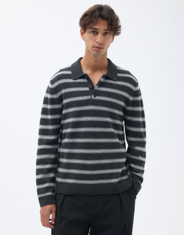AERE - Stripe Wool Polo