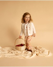 Fox & Finch - Orchard Bloom Emb. Faux Fur Vest 3-7 Yrs