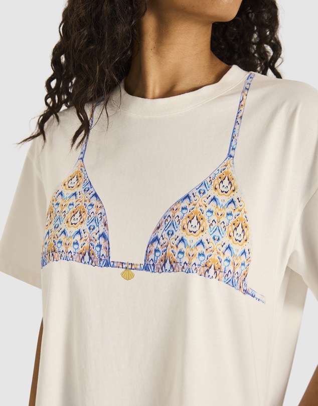 Tigerlily - White Azura Bikini Boxy Crop Tee
